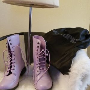 Funky Lilac Combat Boots